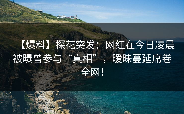 【爆料】探花突发：网红在今日凌晨被曝曾参与“真相”，暧昧蔓延席卷全网！