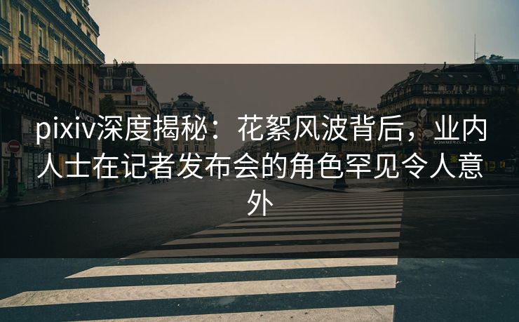 pixiv深度揭秘：花絮风波背后，业内人士在记者发布会的角色罕见令人意外