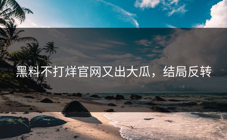 黑料不打烊官网又出大瓜，结局反转