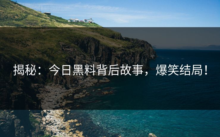 揭秘：今日黑料背后故事，爆笑结局！