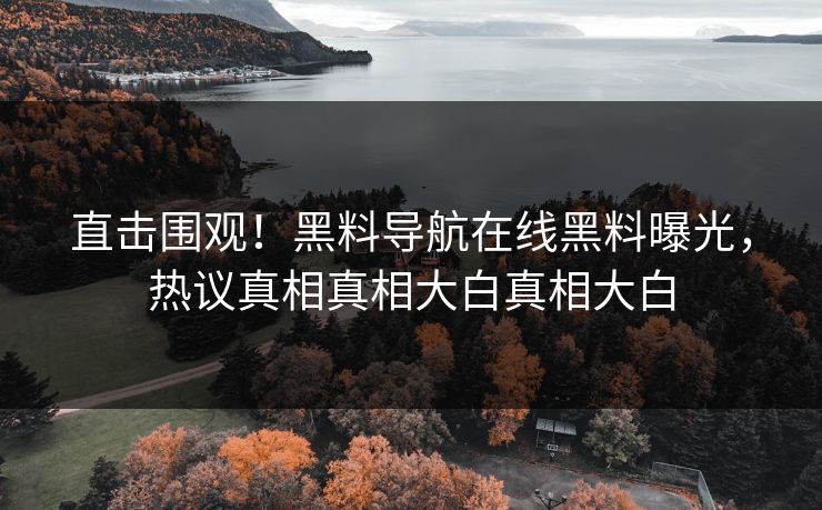 直击围观！黑料导航在线黑料曝光，热议真相真相大白真相大白